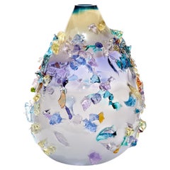 Sakura TRP22004, a Glass Vase in Lilac, Blue & Mixed Colors by Maarten Vrolijk