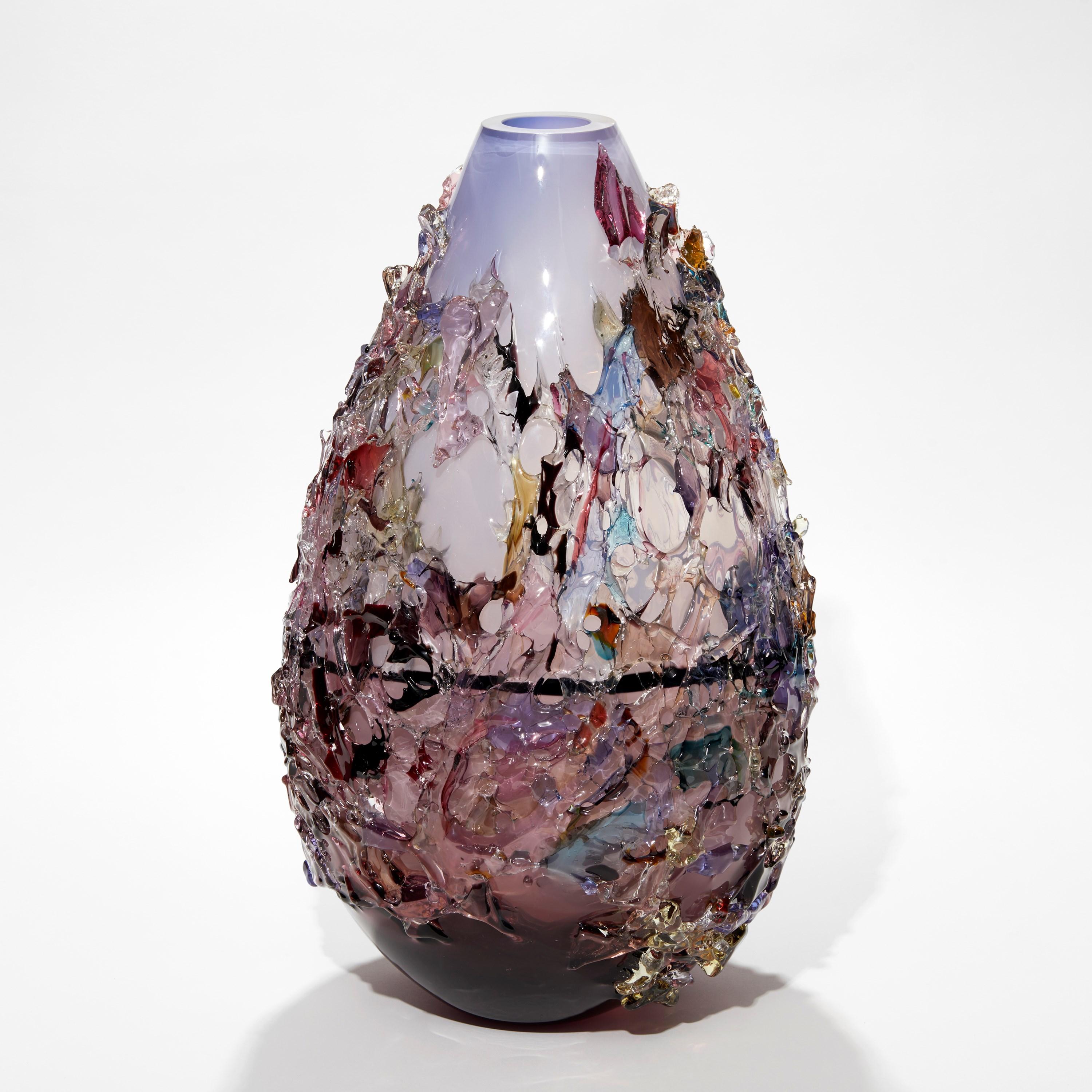 Hand-Crafted Sakura TRP22018, Vase in Aubergine, Lilac & Mixed Colors by Maarten Vrolijk For Sale