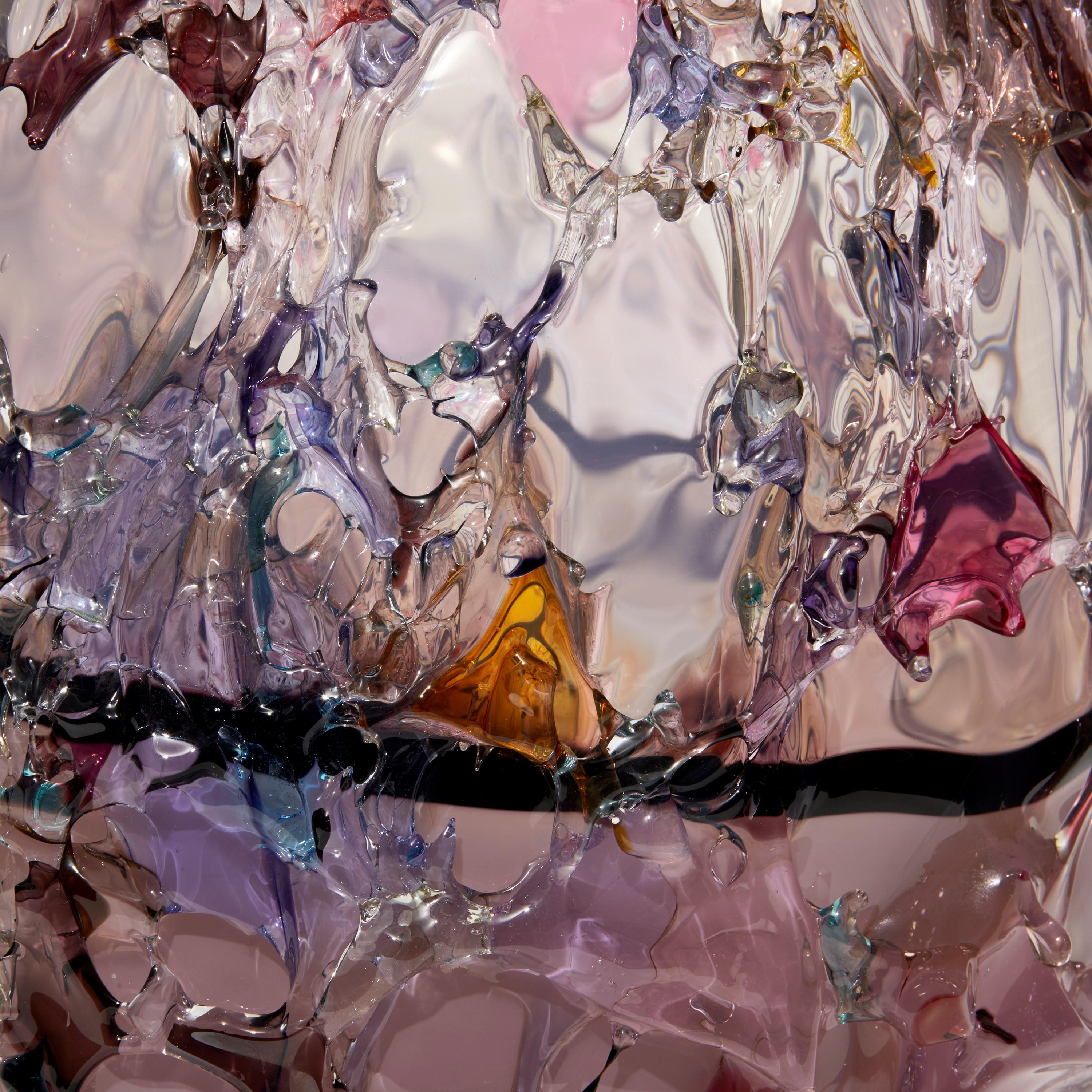 Glass Sakura TRP22018, Vase in Aubergine, Lilac & Mixed Colors by Maarten Vrolijk For Sale