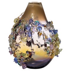 Sakura TRP23003, bronze & purple handblown sculptural vase by Maarten Vrolijk