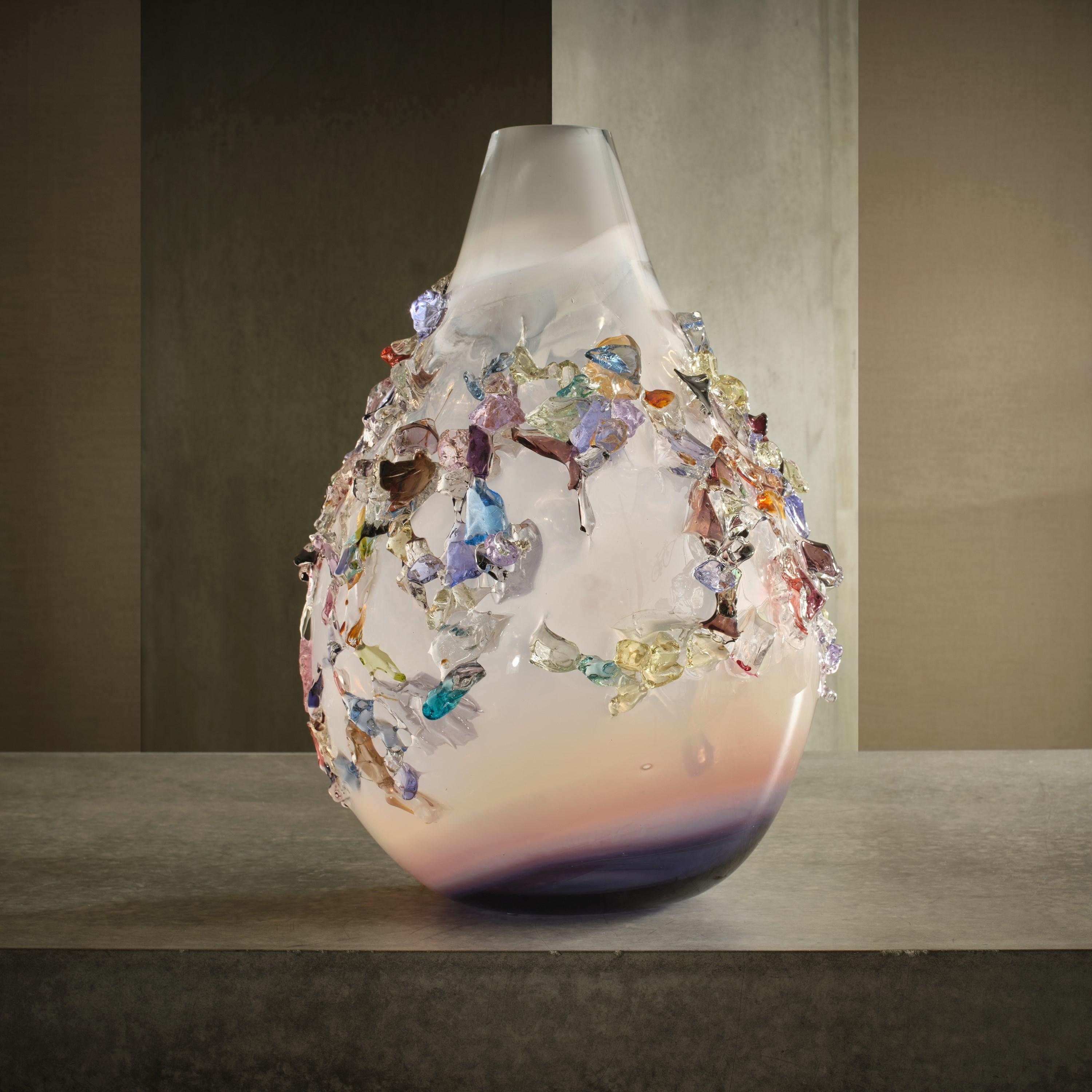 Vetro Sakura TRP23005, un grande vaso scultura astratto in vetro di Maarten Vrolijk in vendita