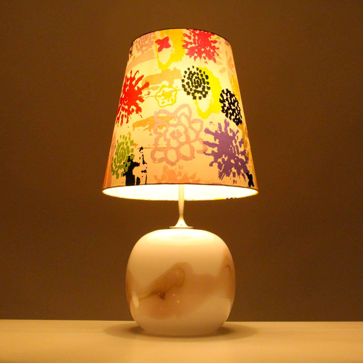 Danish Sakura, Large Blown Glass Table Lamp by Michael Bang, Holmegaard, 1980 For Sale