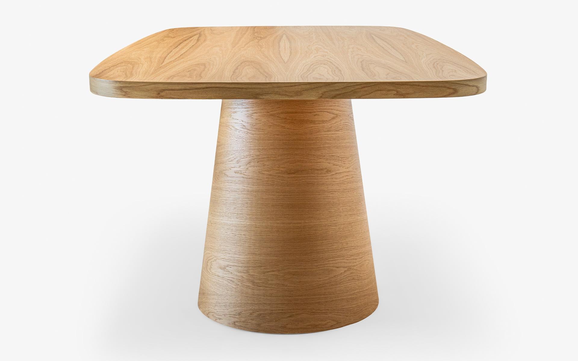 Contemporary Sakuto Oak Plated Modern Dining Table For Sale
