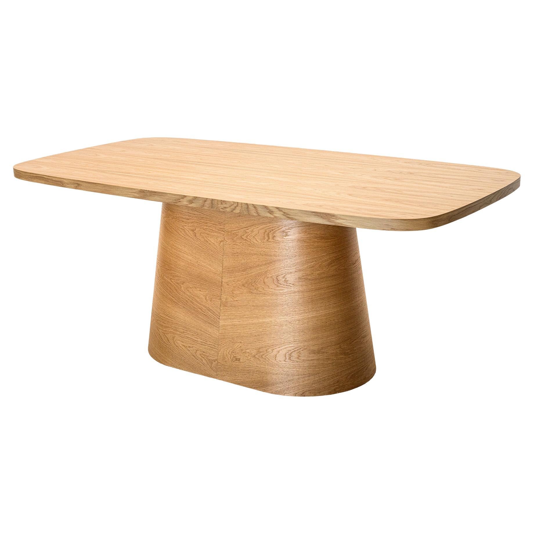 Sakuto Oak Plated Modern Dining Table For Sale