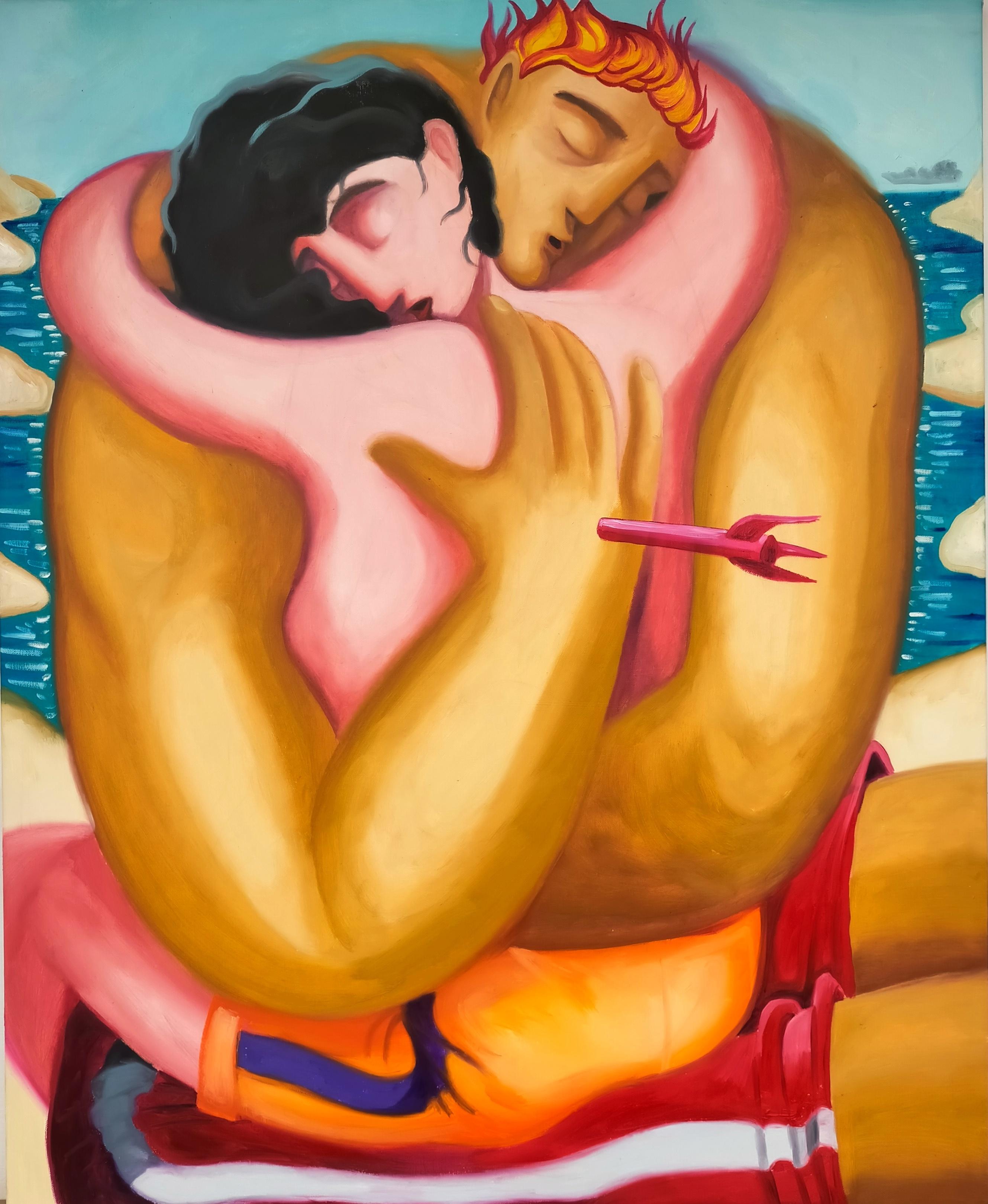 "Un poco de paz (modo playa)". Contemporáneo, Pop, Surrealista, Figurativo, Desnudo