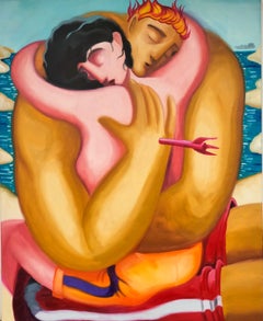 "Un poco de paz (modo playa)". Contemporáneo, Pop, Surrealista, Figurativo, Desnudo