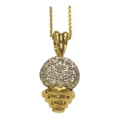 Sal Praschnik Collier pendentif boule de golf en or 18 carats et diamants