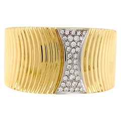Sal Praschnik 18 Karat Yellow Gold Diamond Cuff Bracelet