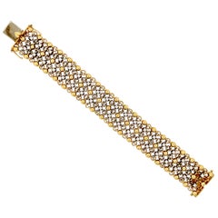 Sal Praschnik 18 Karat Yellow Gold Diamond Mesh Bracelet
