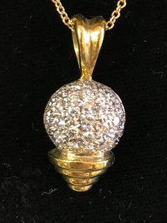 Sal Praschnik Collier pendentif boule de golf en or 18 carats et diamants