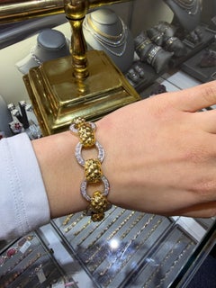 Sal Praschnik 18K Two-Tone Gold Diamond Link Bracelet, 5.50ct, 1990s