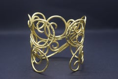 Sal Preschnik Structured Cuff Bracelet 18 Karat Yellow Gold