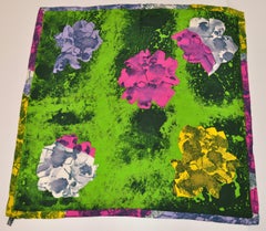 Salaarini Multicolor Bold Popping Abstract "Space Florals" Silk Scarf