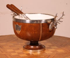 Salad Bow from the 19th Century with Its Cutlery and Dear Head