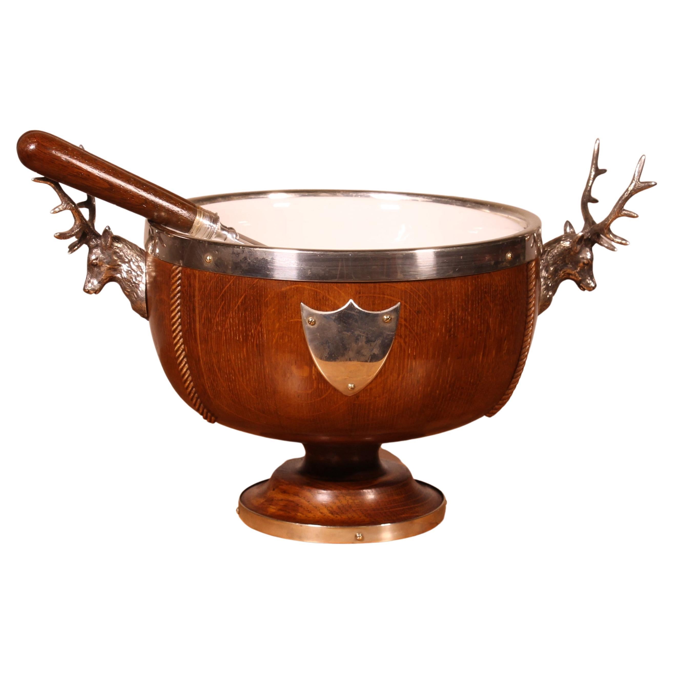 Salad Bow from the 19th Century with Its Cutlery and Dear Head