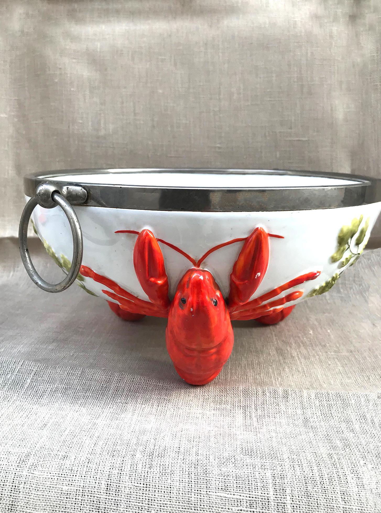 German Salad Serving Set with Salad Bowl by Musterschutz, circa 1920 For Sale