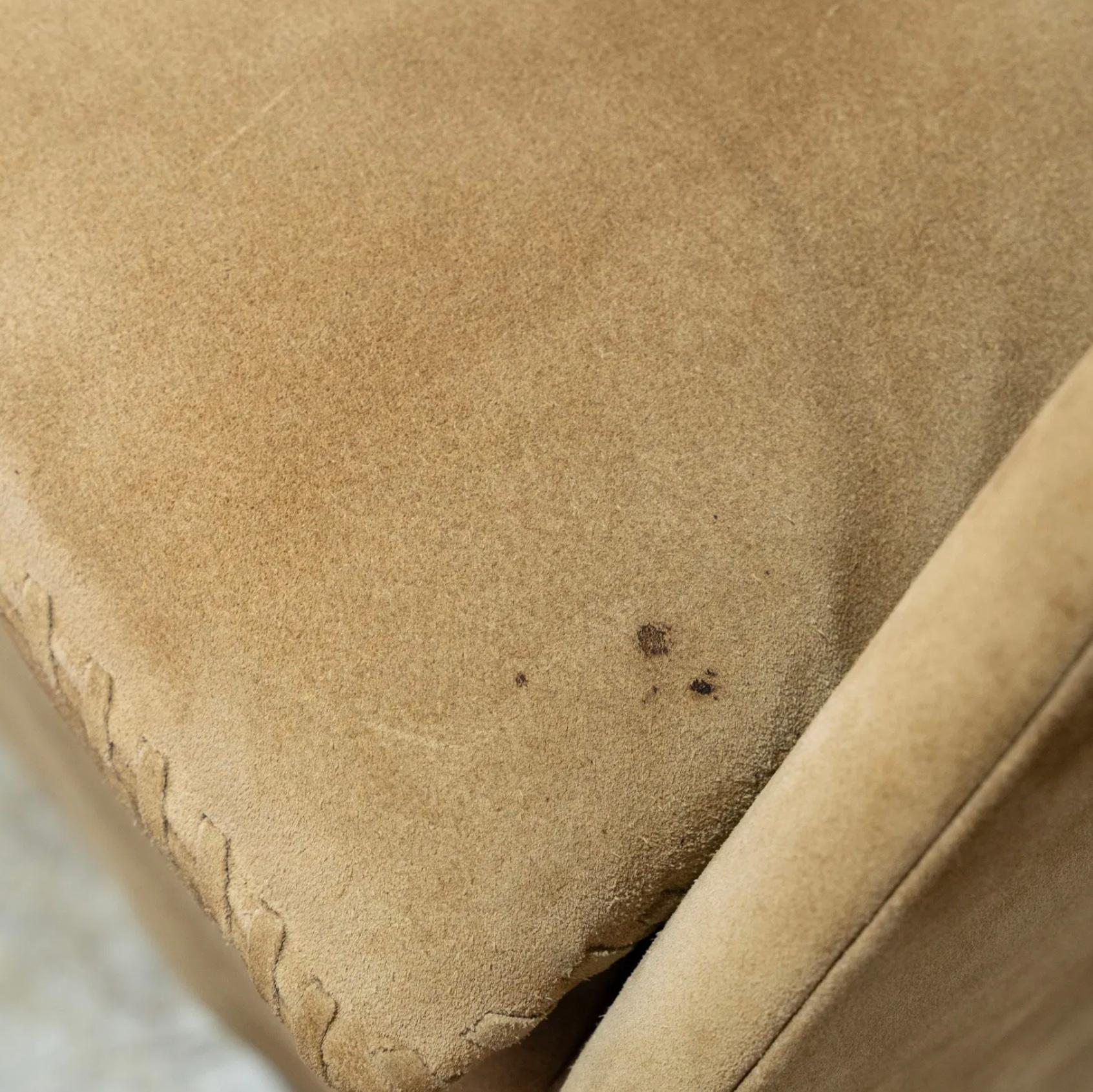 American Saladino Villa Dining Chairs in Suede - Set of 6 For Sale