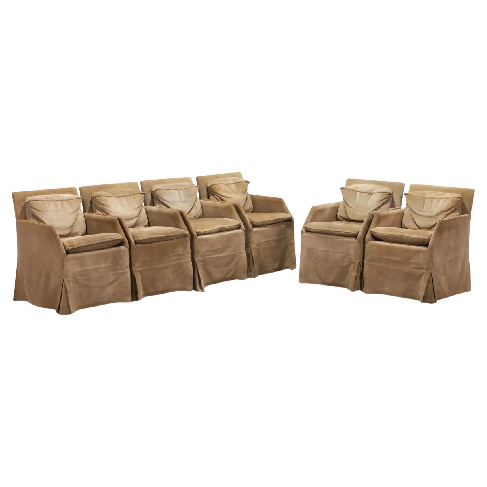 Saladino Villa Dining Chairs in Suede - Set of 6