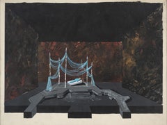 "Macbeth Stagecraft III" Watercolor on Paper 10" x 16" in by Salah Abdel Kerim 