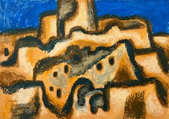 "Desert Sunset III" Abstract Painting 14" x 20" inch by Salah Boutros