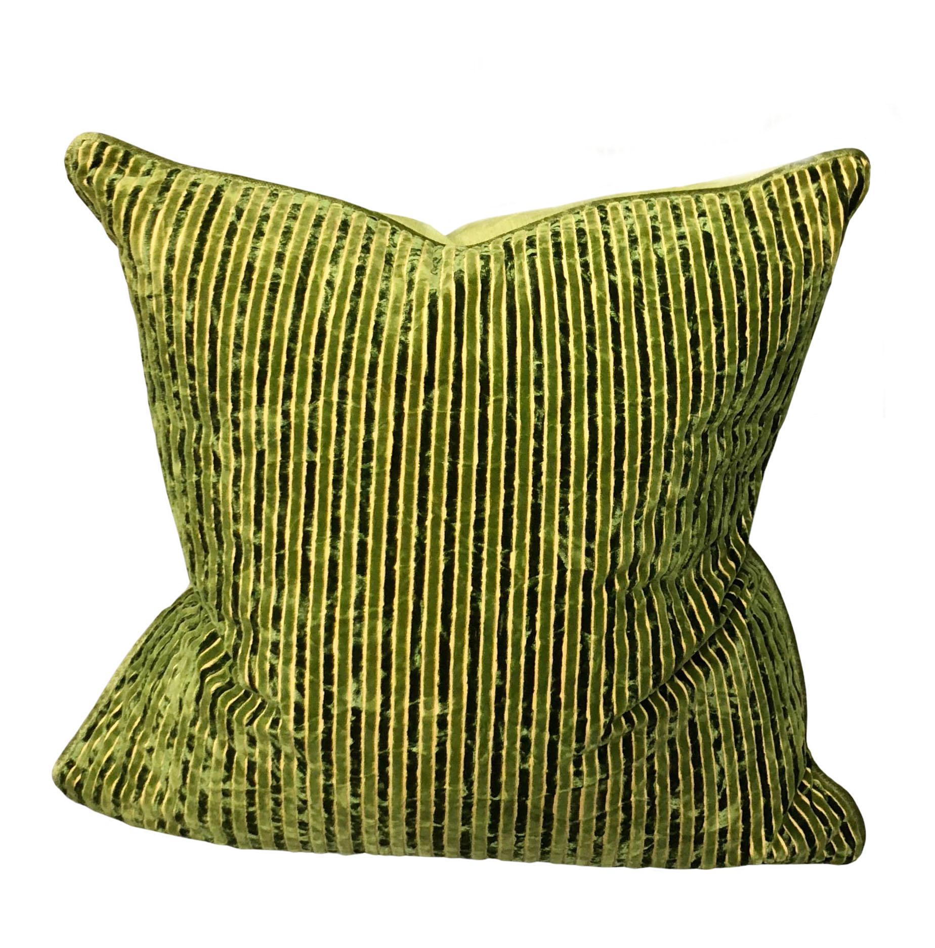 Italian Salamandré Green Stripe Pillows For Sale