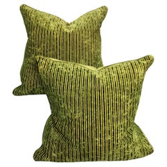 Retro Salamandré Green Stripe Pillows