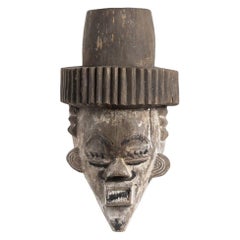 Salampasu Painted Wood Mask, Congo, 20th Century