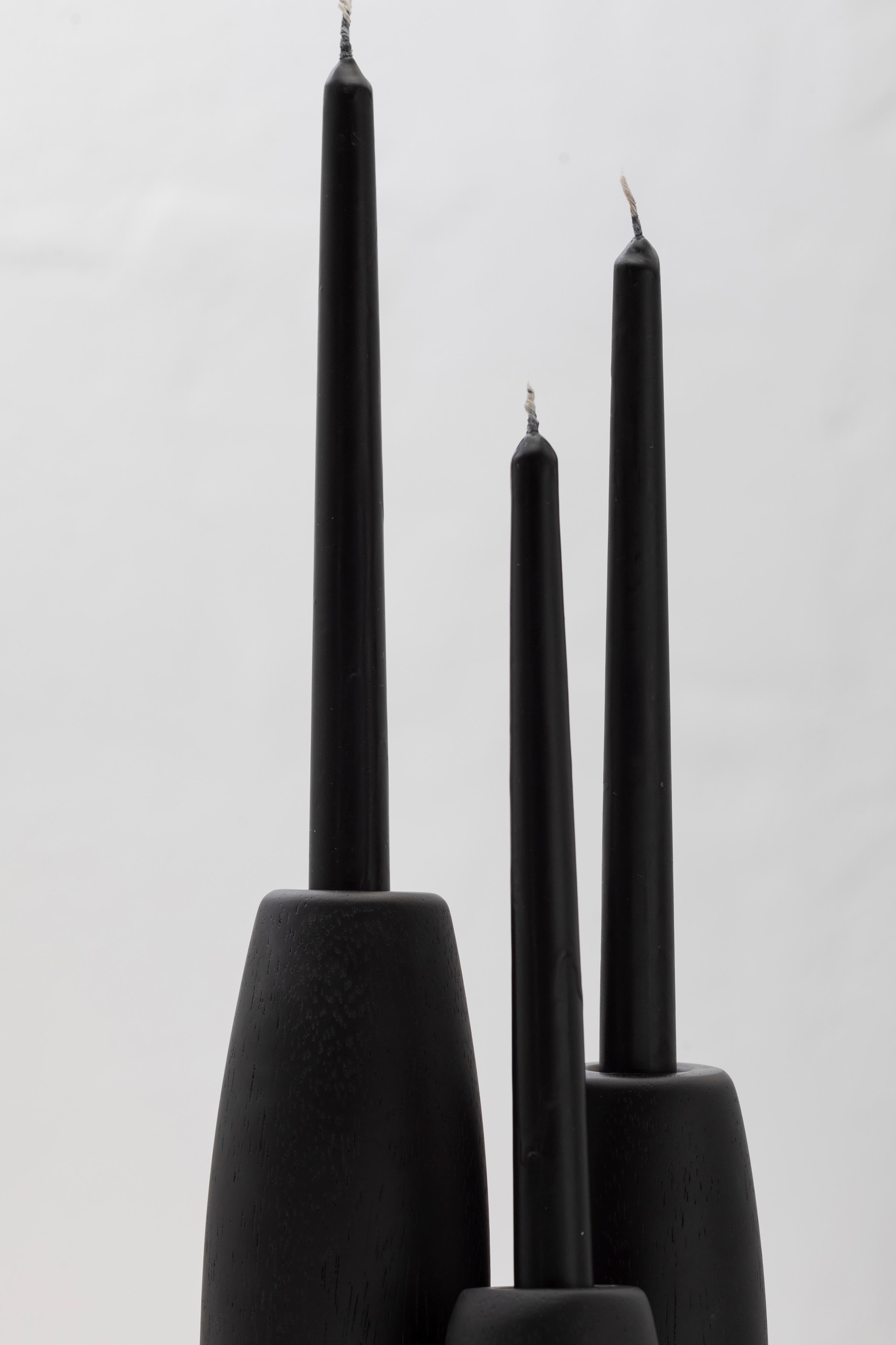 SALAR Decorative Ceramic Candleholder with Ébano Solid Wood Plynths by ANDEAN For Sale 1