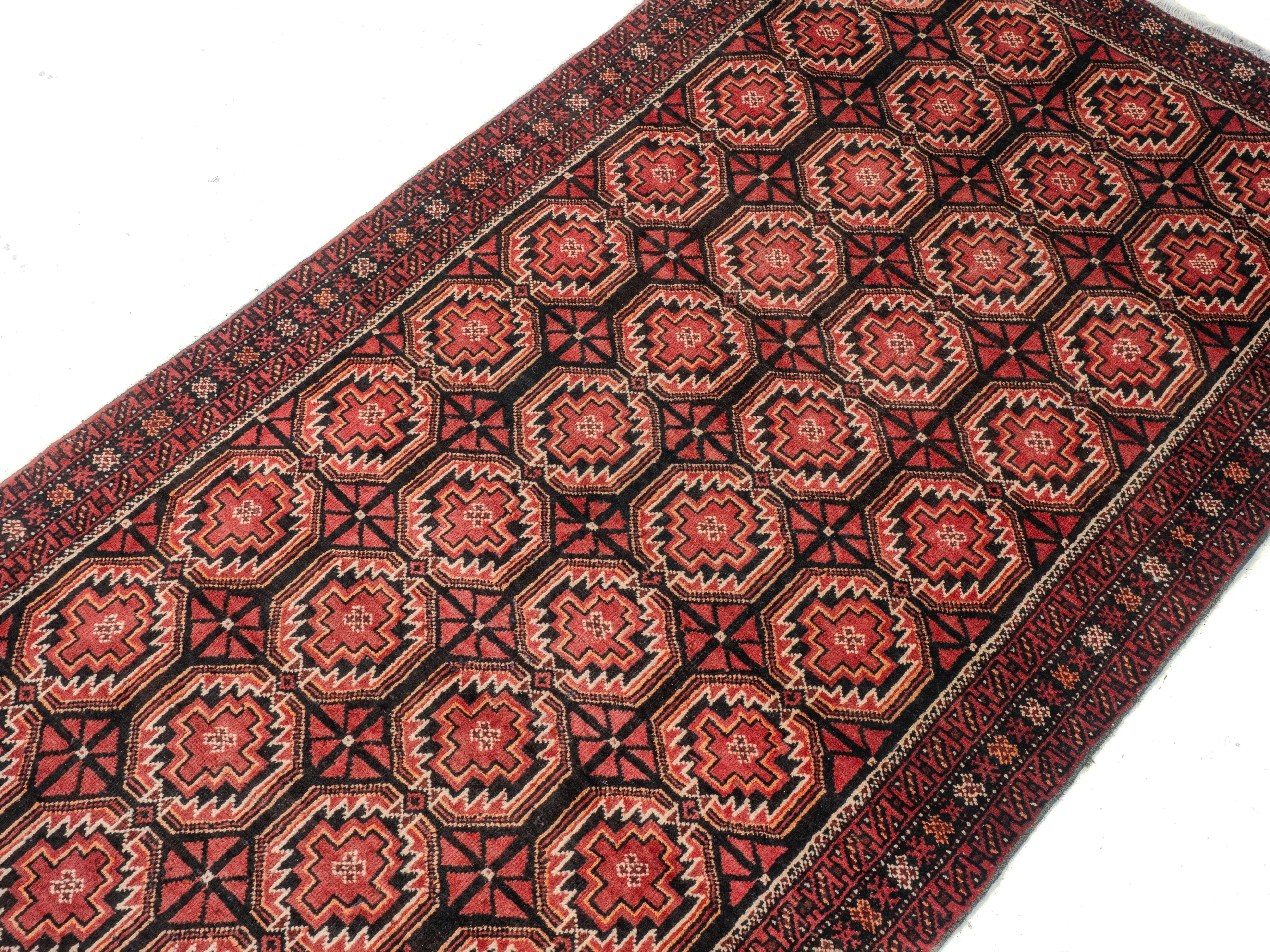 Lana Tappeto lungo Baluch afghano persiano Khorasan tessuto a mano (Carpet Balouch) in vendita