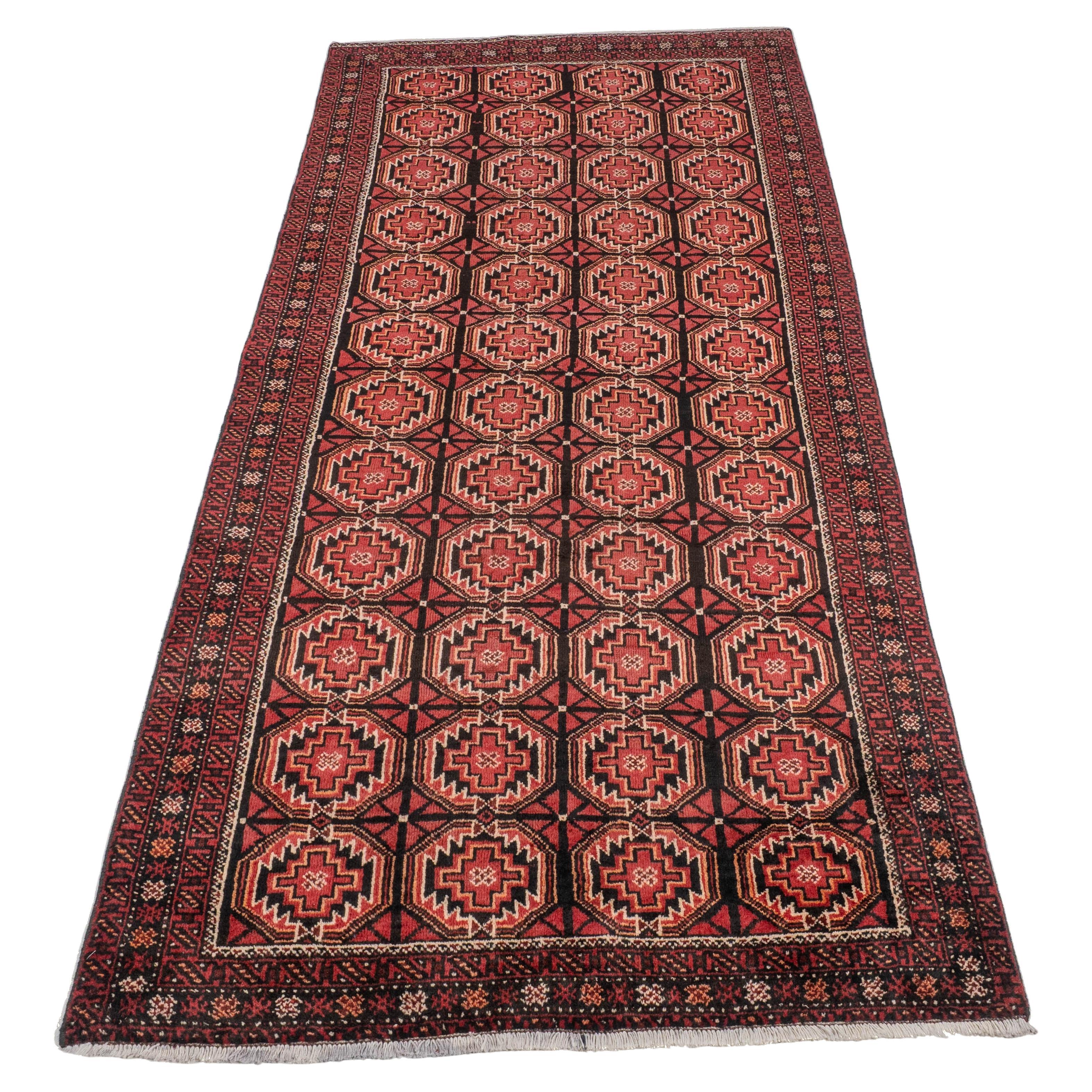 Tapis long Baluch afghan persan Khorasan tissé à la main (Carpet Balouch)
