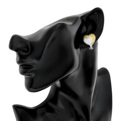 Salavetti 18-karat Two Tone Gold White and Yellow Diamond Heart Earrings