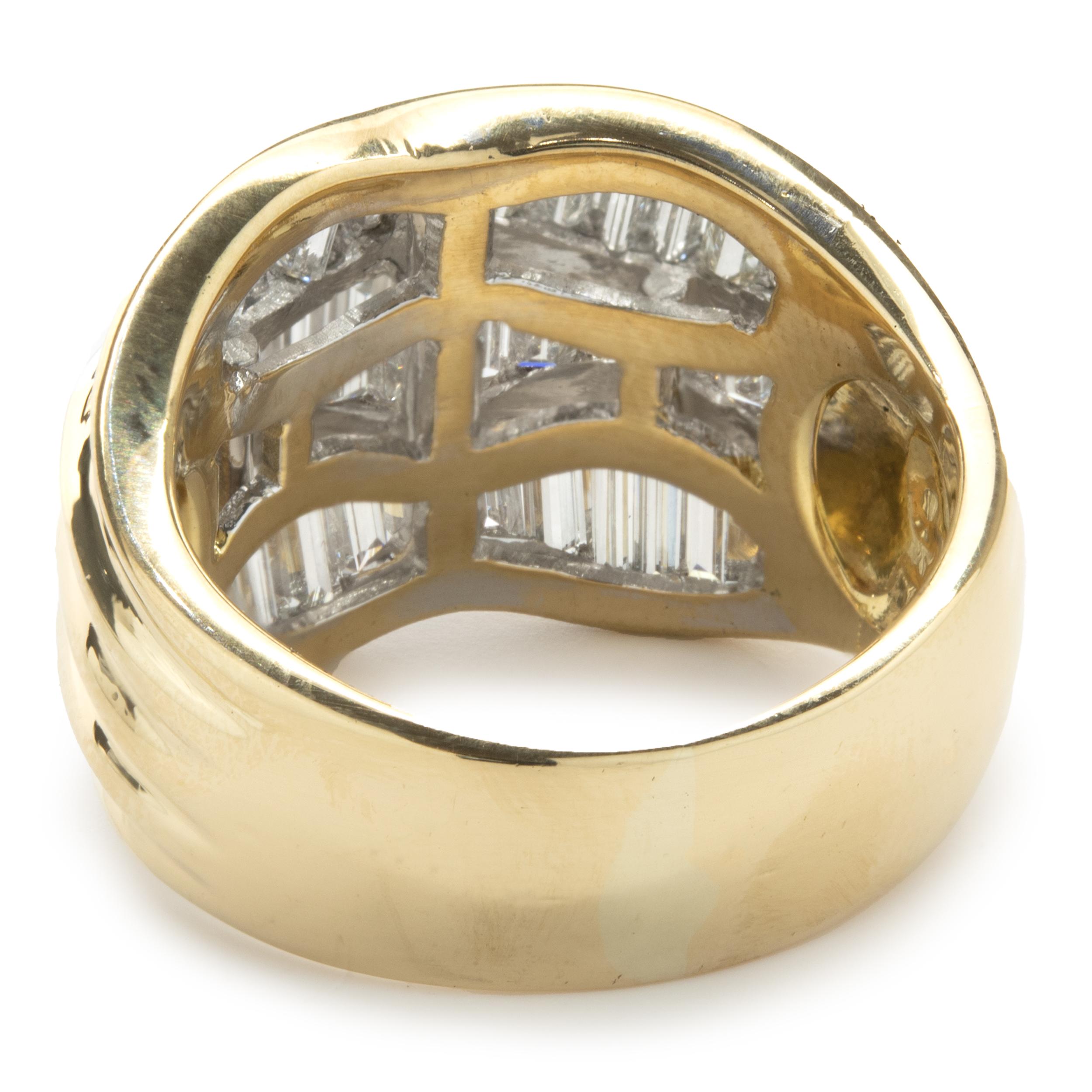 Salavetti: 18 Karat Gelbgold Baguette-Diamantband mit Kanalfassung im Zustand „Hervorragend“ im Angebot in Scottsdale, AZ