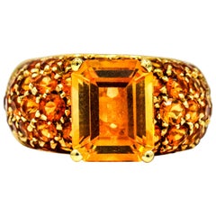 Salavetti 18 Karat Yellow Gold Imperial Citrine Cocktail Ring Salavetti 18 Karat Yellow Gold Imperial Citrine Cocktail Ring