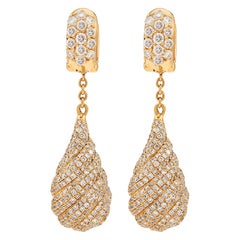 Salavetti Diamond and 18 Karat Gold Earrings