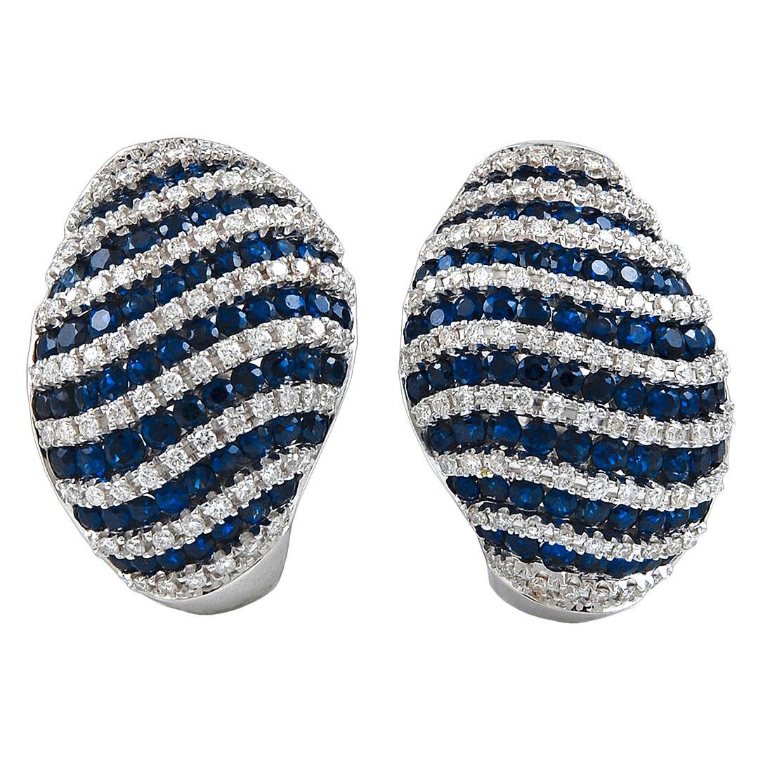 Salavetti Diamond and Sapphire Earrings