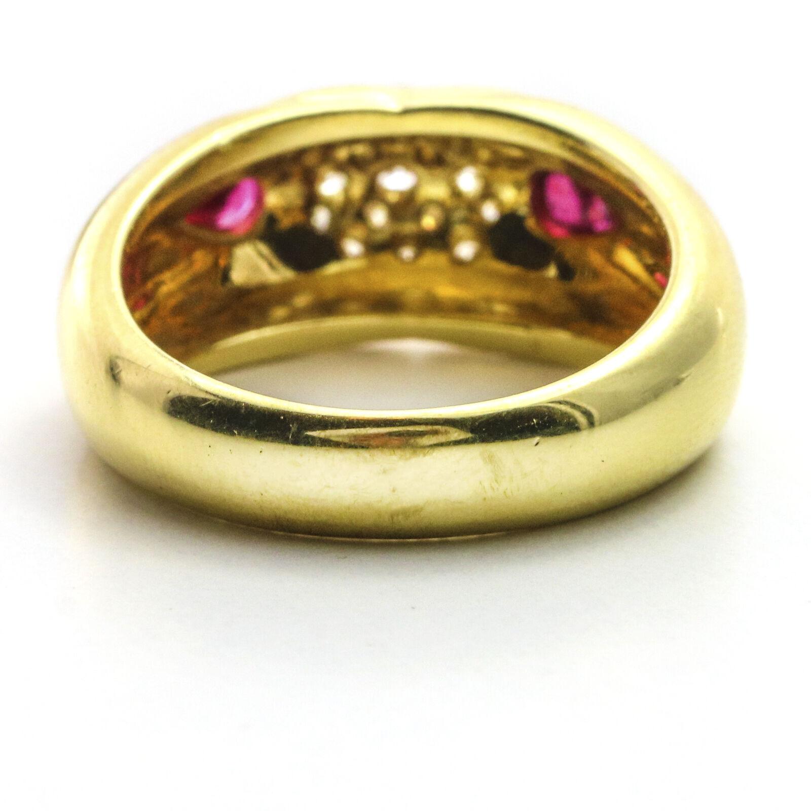 Salavetti Diamond Ruby Band Ring in 18 Karat Yellow Gold For Sale 1