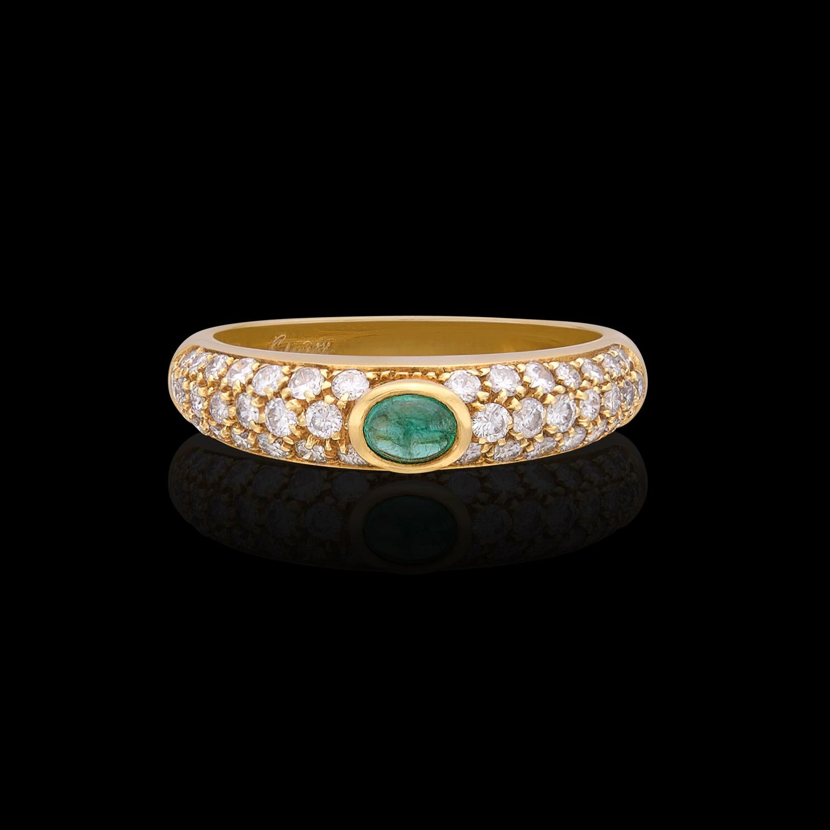 Salavetti Emerald & 18k Gold Ring In New Condition In San Francisco, CA