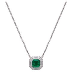 Salavetti Emerald and Diamond Necklace