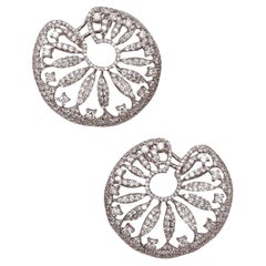 Salavetti Milano Clips d'oreilles en or blanc 18 carats avec diamants 6,38 carats en VVS