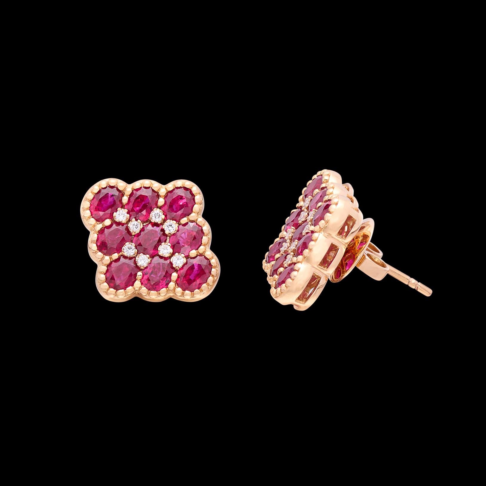 Women's Salavetti Ruby & Diamond Earrings