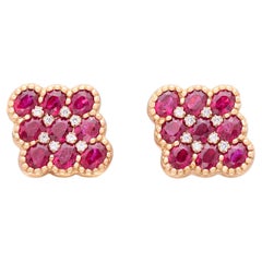 Salavetti Boucles d'oreilles en rubis et diamants