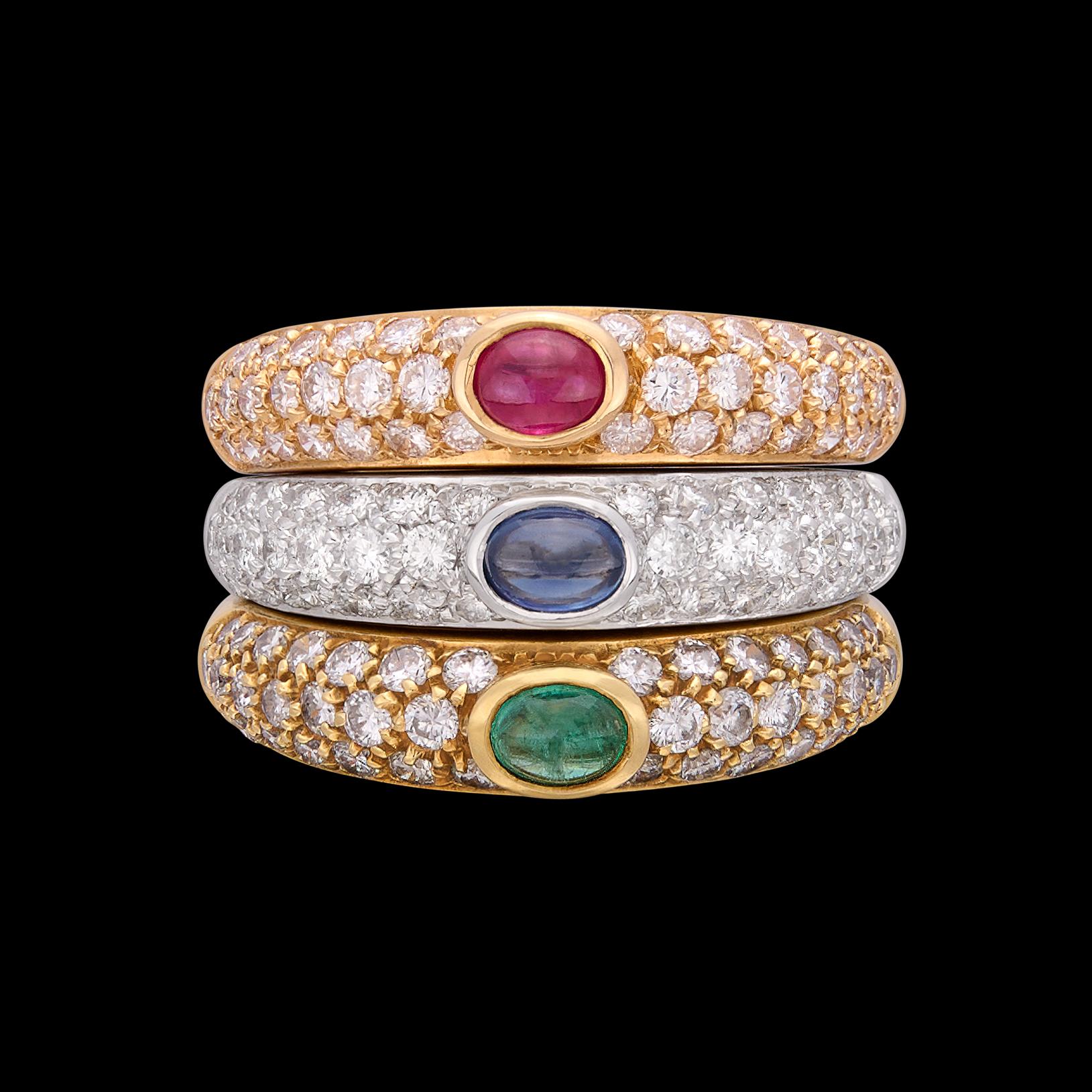 Women's Salavetti Sapphire & 18k White Gold Ring For Sale