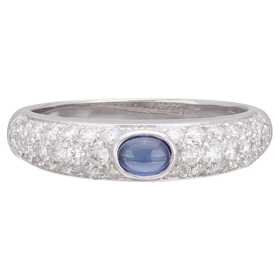 Salavetti Sapphire & 18k White Gold Ring For Sale