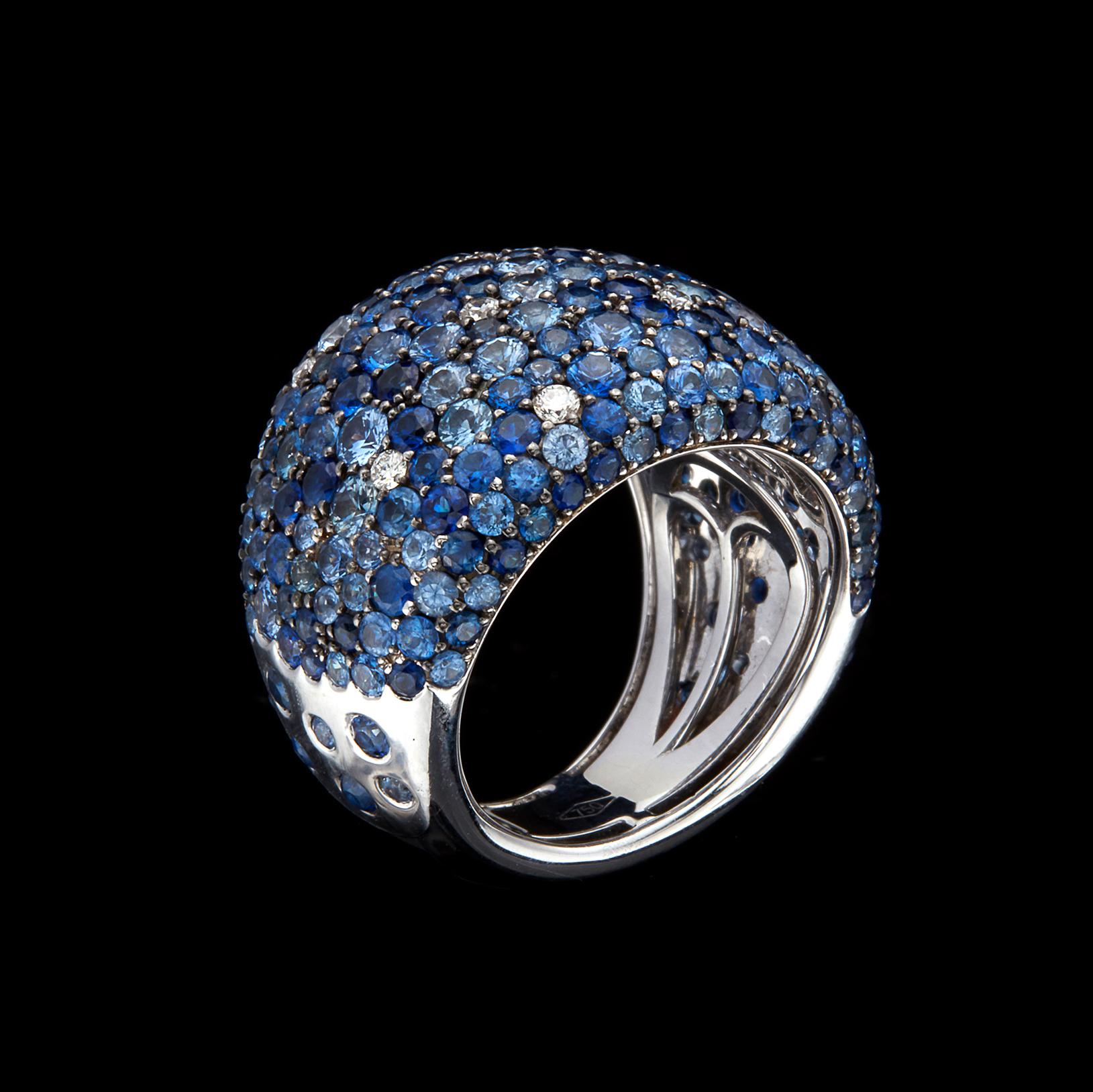 sapphire pave ring