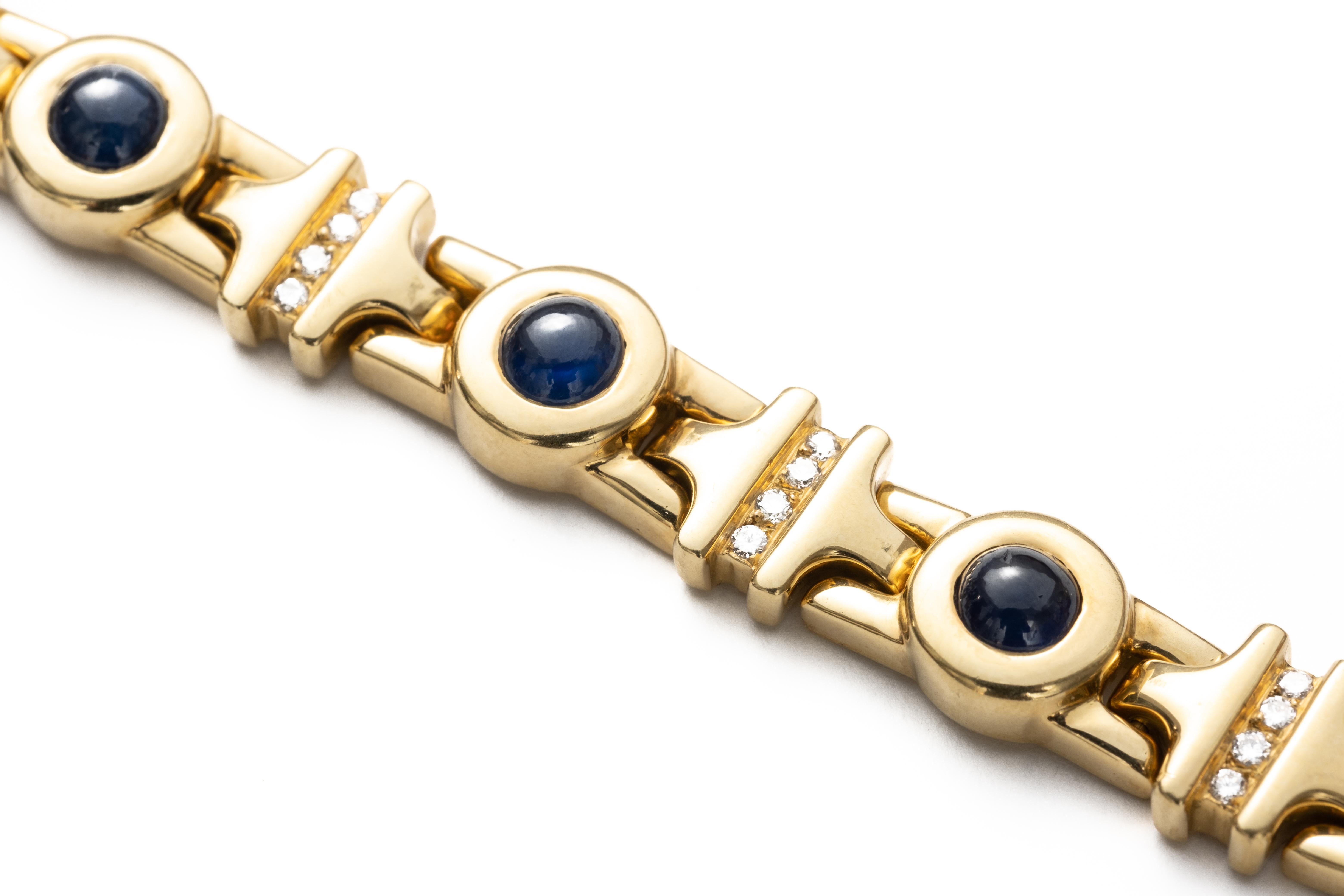 Salavetti Signiertes 18K Diamant- und Saphirarmband. Wiegt 22,50 dwts. Maßnahmen 6 