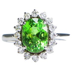Certified 14K 2.33 Ct Paraiba Tourmaline&Diamonds Antique  Engagement Ring