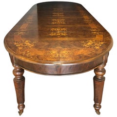 VENTA Mesa de comedor francesa extensible de marquetería del siglo XX