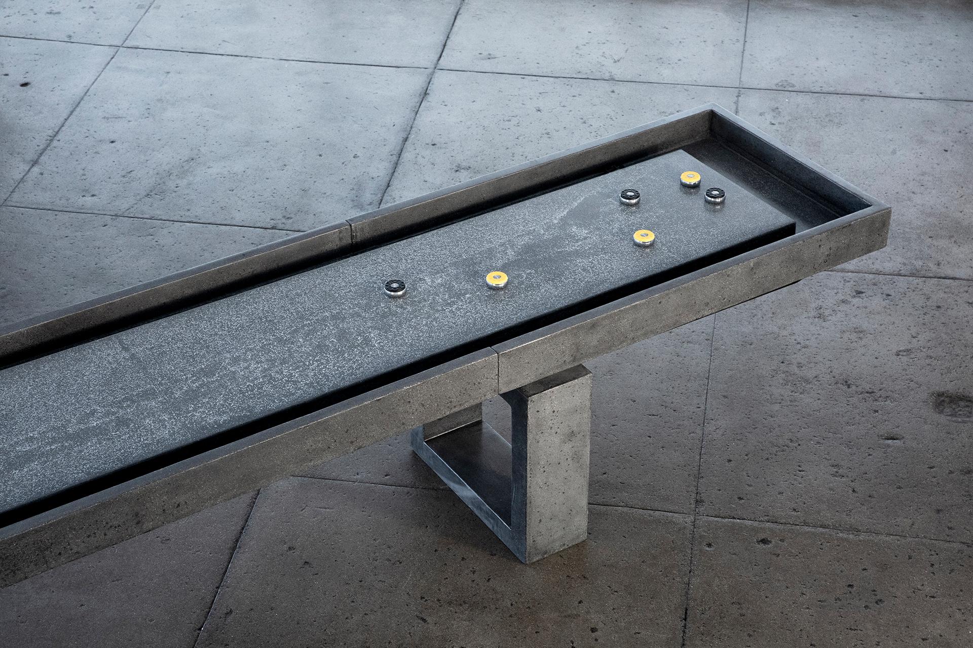 Brutalist James de Wulf Custom 9' Shuffleboard Table, Available Now For Sale