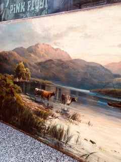 SALE Oil on Canvas "Landscape with Cows" Painting, Eliza Pratt Greatorex, 1863