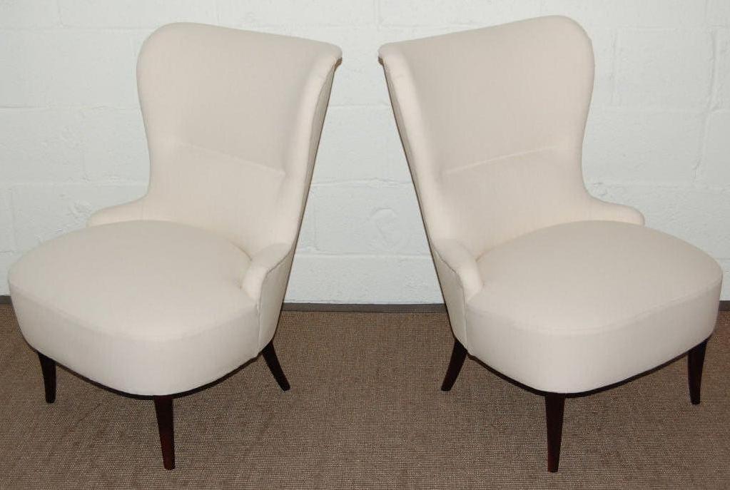 Art Deco Sale Pair of Swedish Art Moderne Slipper Chairs, Com Ready